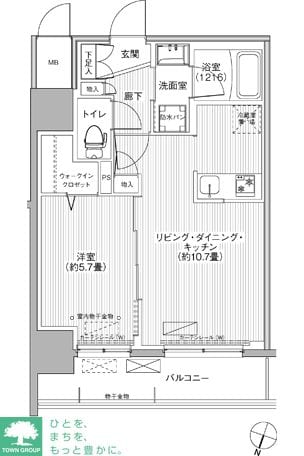 グラン，フォークス神田イーストタワーの物件間取画像