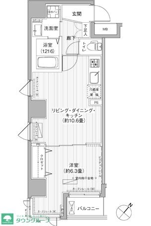 エムズサニーパレス月島の物件間取画像