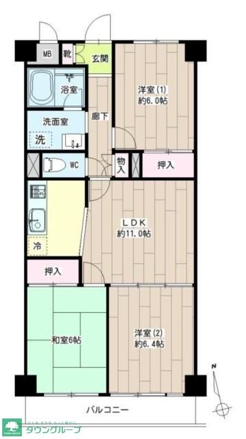 エンゼルハイム大森第２の物件間取画像