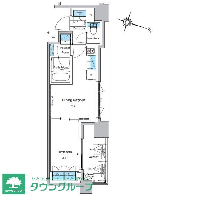 ルフォンプログレ神田プレミアの物件間取画像