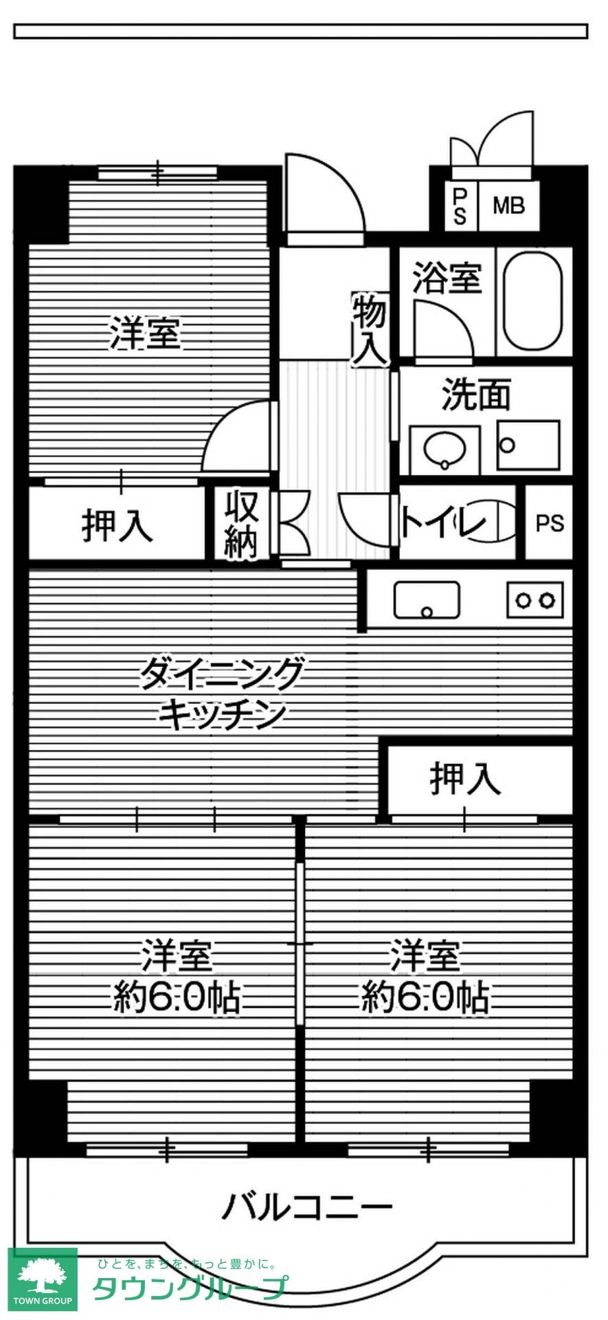 ビレッジハウス芝浦タワー1号棟 (1208号室)の物件間取画像