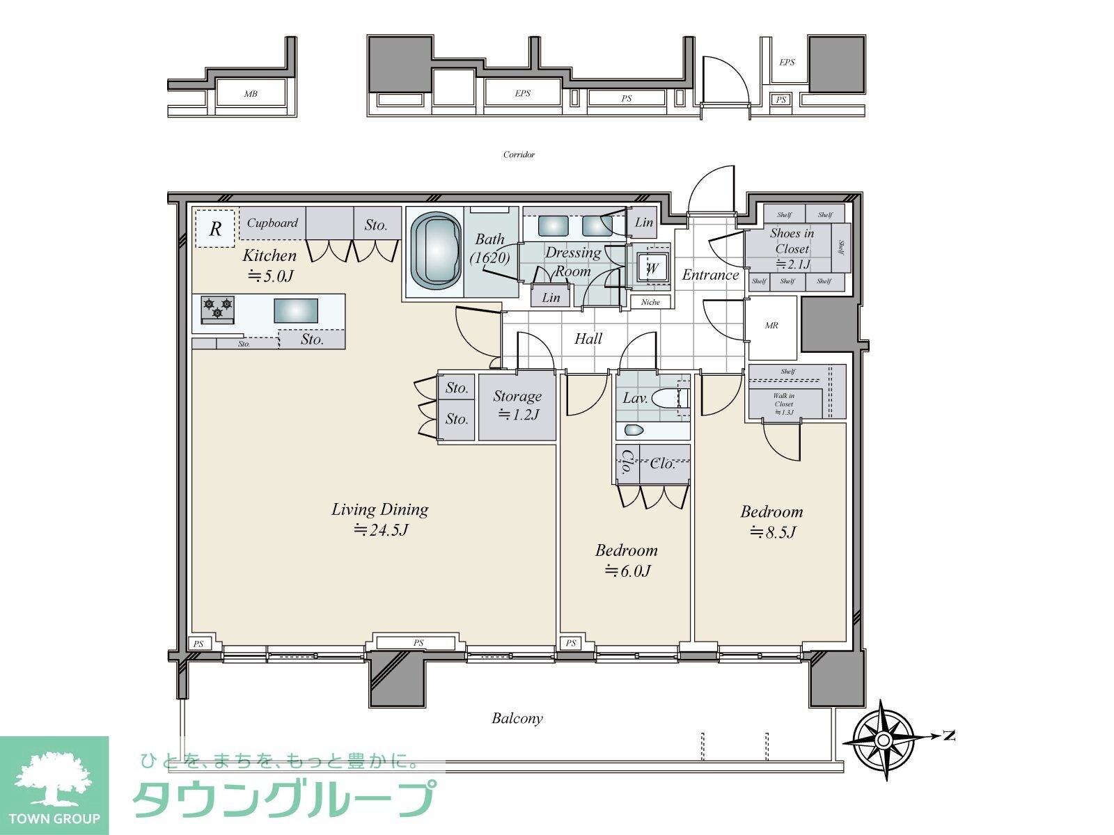 ＨＡＲＵＭＩ　ＦＬＡＧ　ＳＵＮ　ＶＩＬＬＡＧＥ　Ｔ棟の物件間取画像