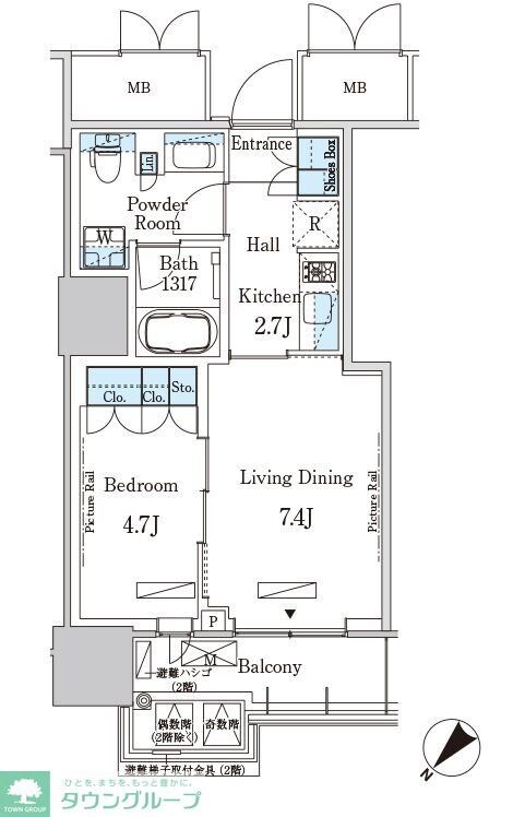 HARUMI　FLAG　PORT　VILLAGE　B棟の物件間取画像
