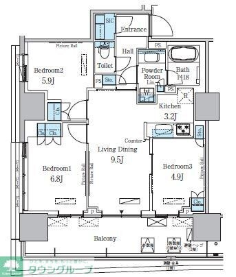 HARUMI　FLAG　PORT　VILLAGE　Ｂ棟の物件間取画像
