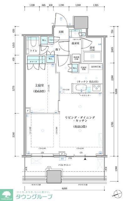 パークタワー勝どき　サウス棟の物件間取画像