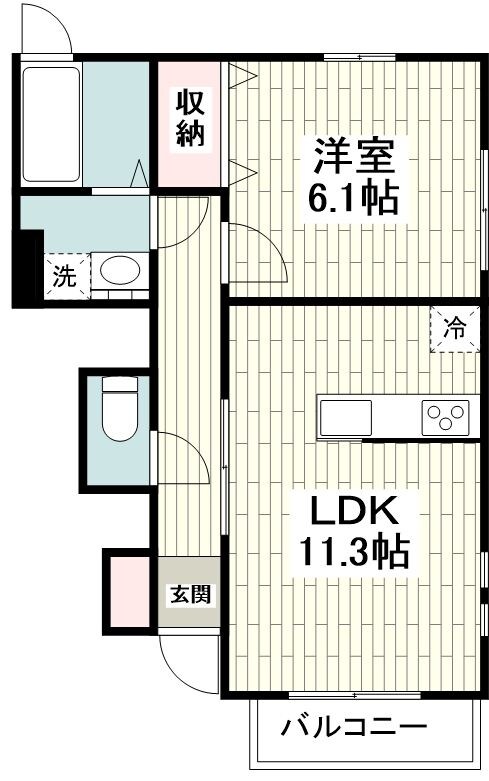 パーシモン・コートの物件間取画像