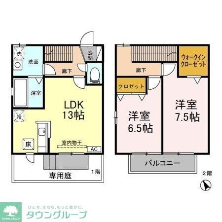 ツインオークスコート　South・Centerの物件間取画像