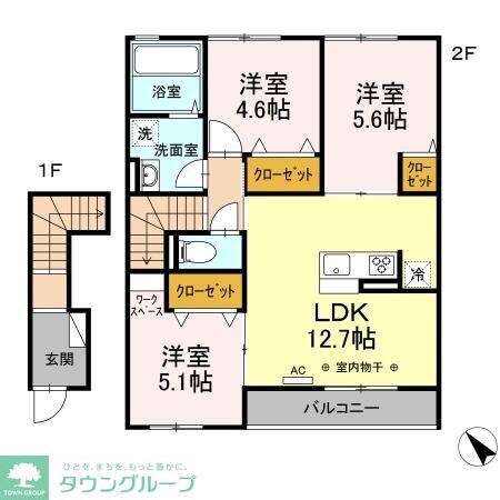 シャルマンドミール桜が岡　Aの物件間取画像