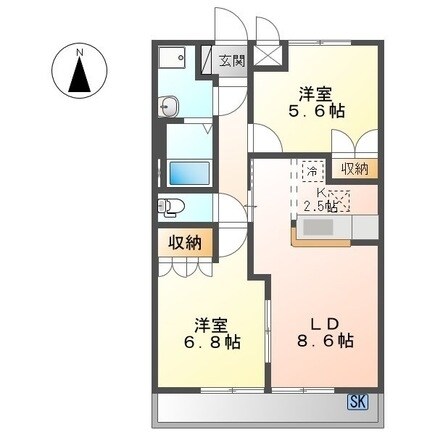 ハスヤマ　Ｃの物件間取画像