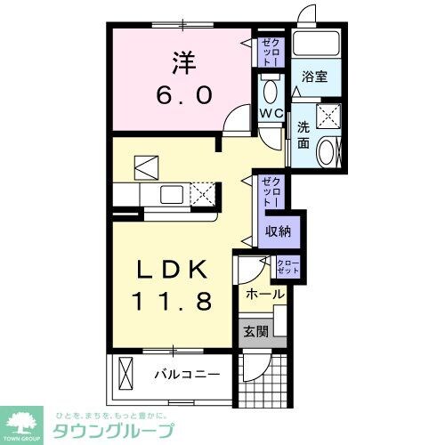 ブッシュ　クローバーＡの物件間取画像