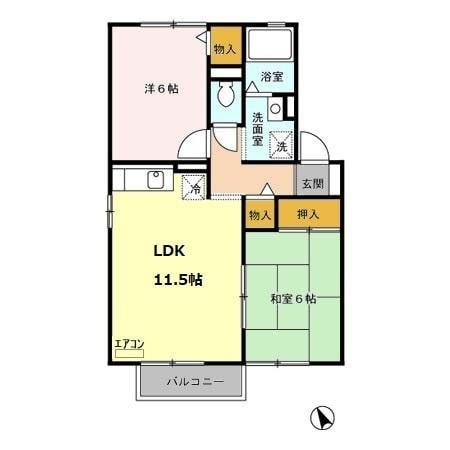 ラフィーネ安野　Aの物件間取画像