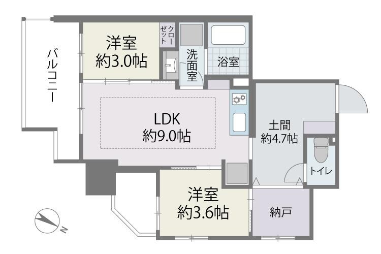 デュオフラッツ西新EASTの物件間取画像