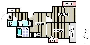 クレイドル藤崎の物件間取画像