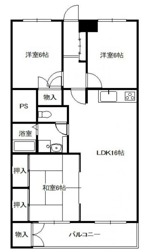 館エレガンス室見の物件間取画像