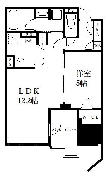 レーベン福岡天神 ONE TOWERの物件間取画像