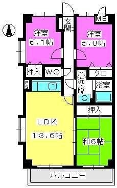 レシェンテ16の物件間取画像