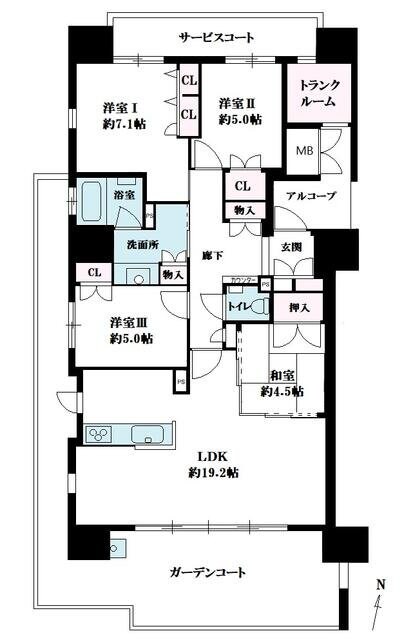 セントラルパーク香椎照葉の物件間取画像