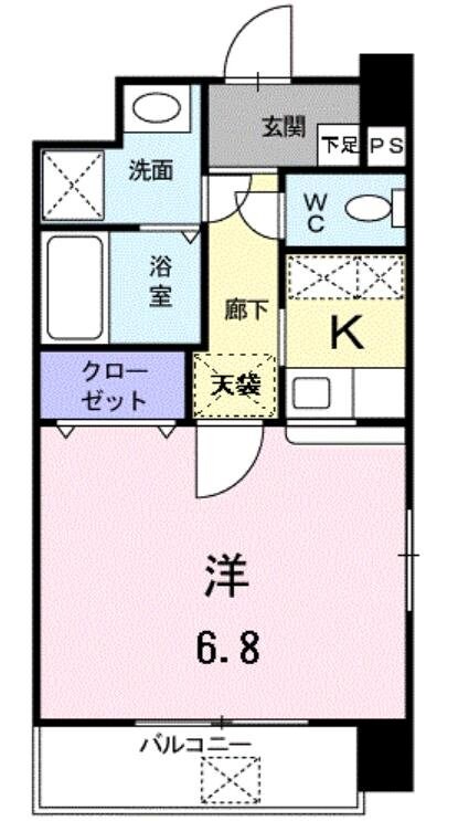 プレジデント姪浜駅前の物件間取画像