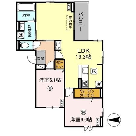 D-ROOM弥生　B棟の物件間取画像