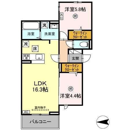 D-ROOM弥生　B棟の物件間取画像