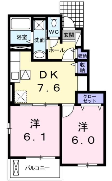 ソレアード早良Ａの物件間取画像