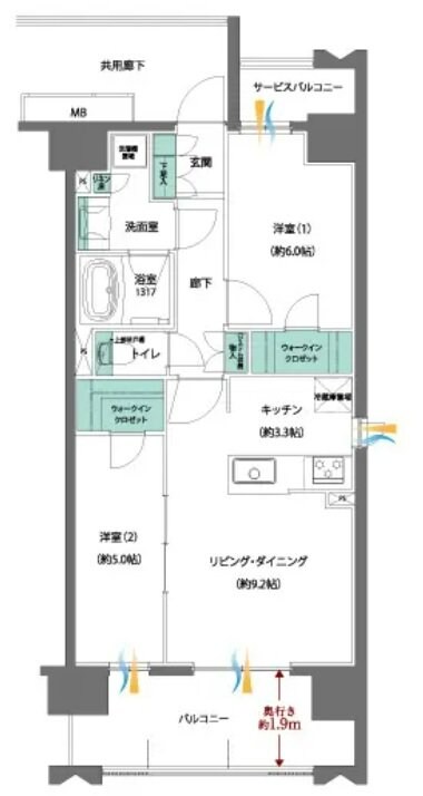 レーベン千代 THE PARK FRONTの物件間取画像