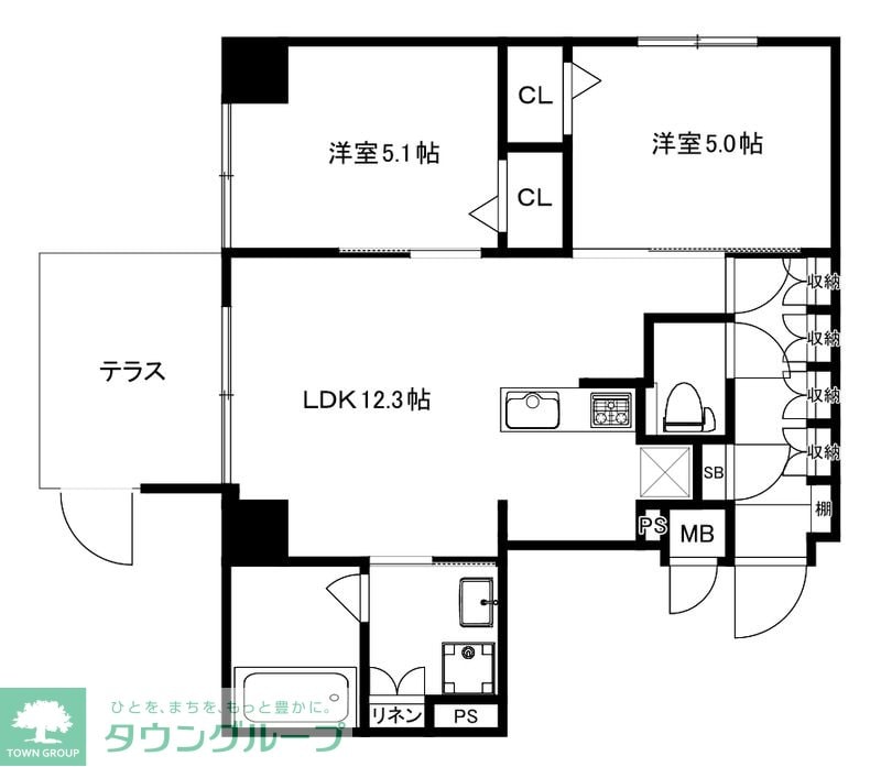 MODERN PALAZZO箱崎graceの物件間取画像