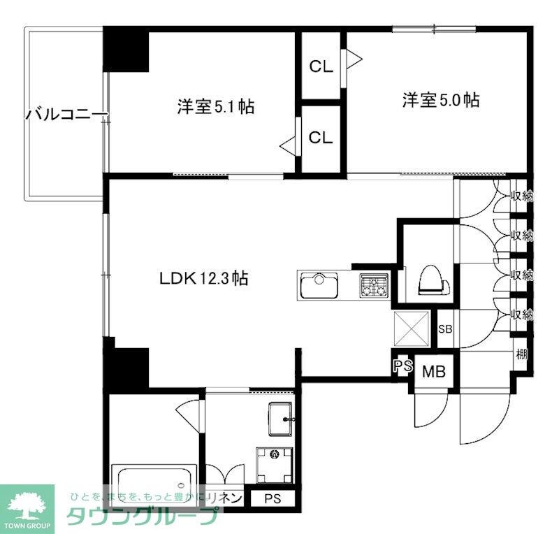 MODERN PALAZZO箱崎graceの物件間取画像