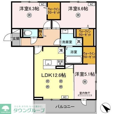 D-ROOM五十川2の物件間取画像