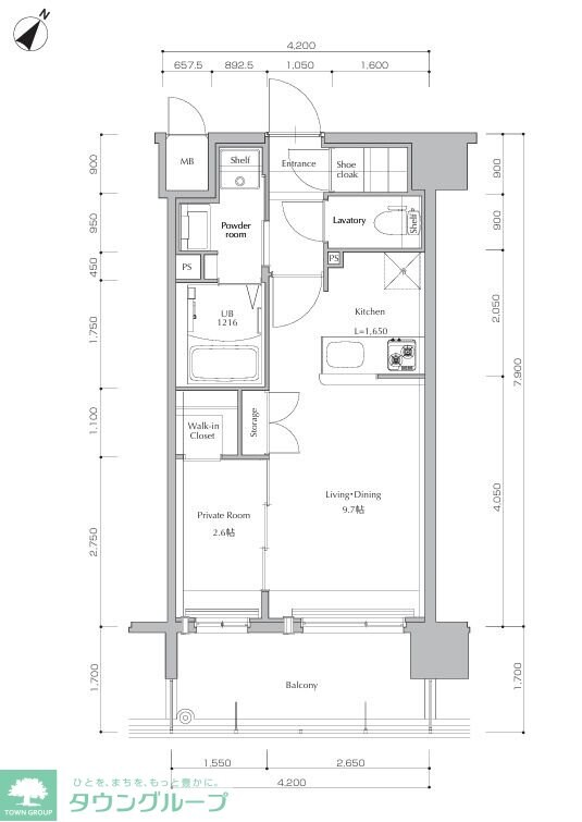 ネストピア博多Side Terraceの物件間取画像