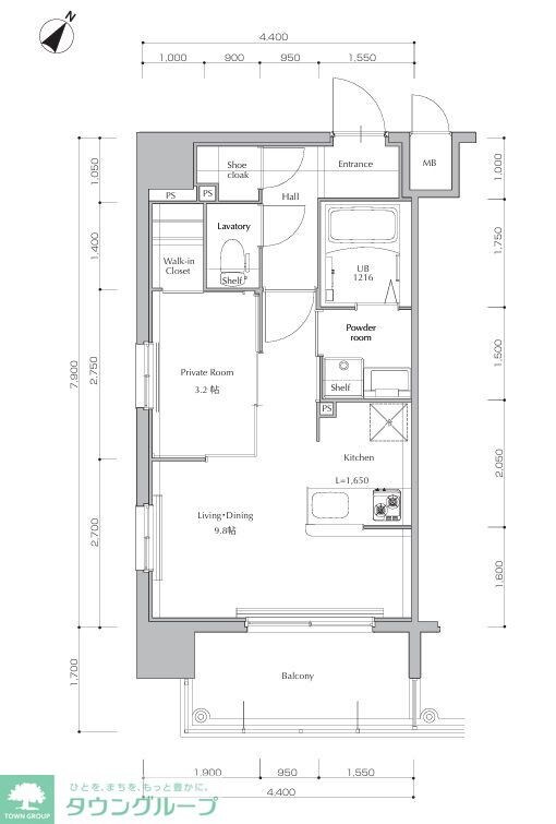 ネストピア博多Side Terraceの物件間取画像