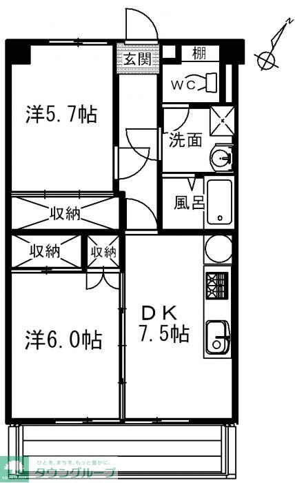 ラプラース萩尾IIの物件間取画像