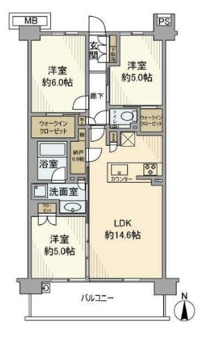 シティテラス荻窪ブリーズコートの物件間取画像