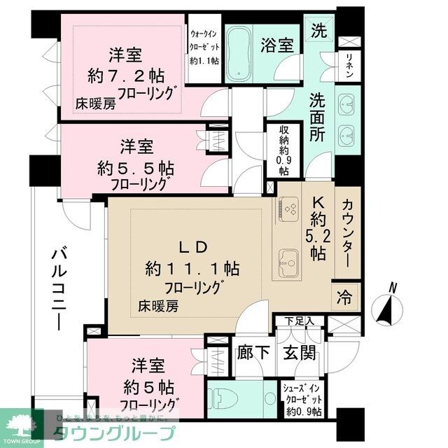 ザ・パークハウス千代田六番町の物件間取画像