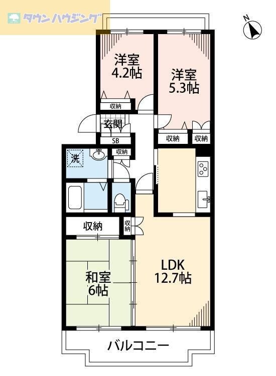 パークヒル飯山満1・2・3の物件間取画像