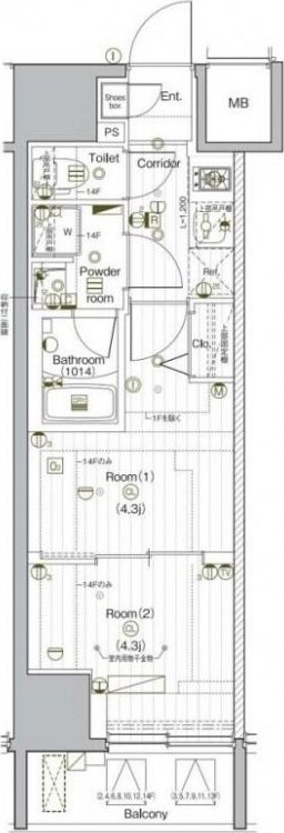 PREMIUM CUBE G 後楽園の物件間取画像