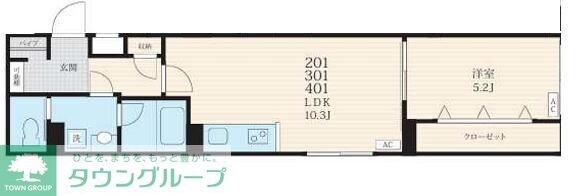 フォセット町屋の物件間取画像