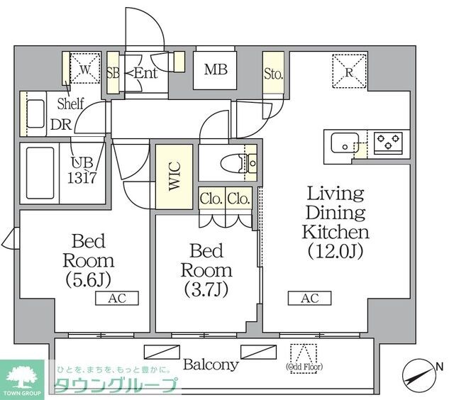 ジオエント町屋の物件間取画像