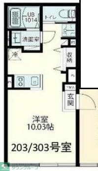 Ｆｏｌｓ　Ｃｌａｓｓ　四谷三丁目の物件間取画像