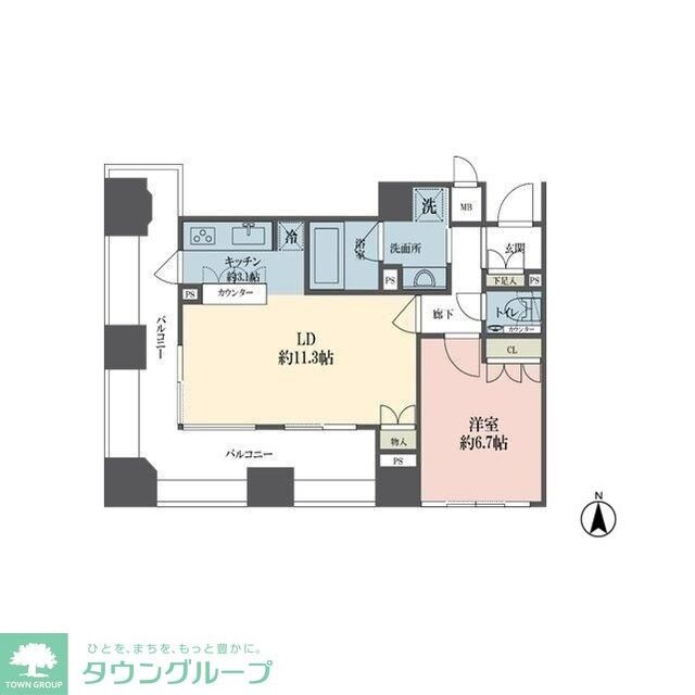 ルネ新宿御苑タワーの物件間取画像