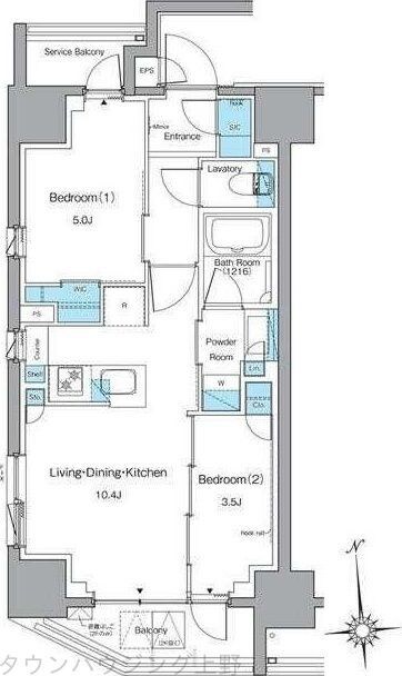 ルフォンプログレ上野稲荷町の物件間取画像