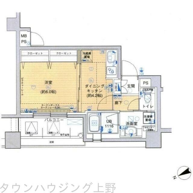 メインステージ上野の物件間取画像