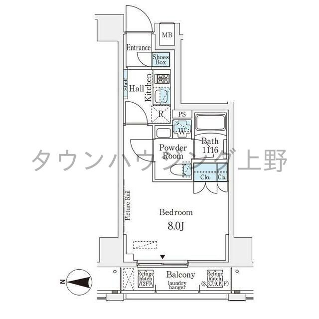 ムニレジデンス上野（旧名称：ベルファース上野）の物件間取画像