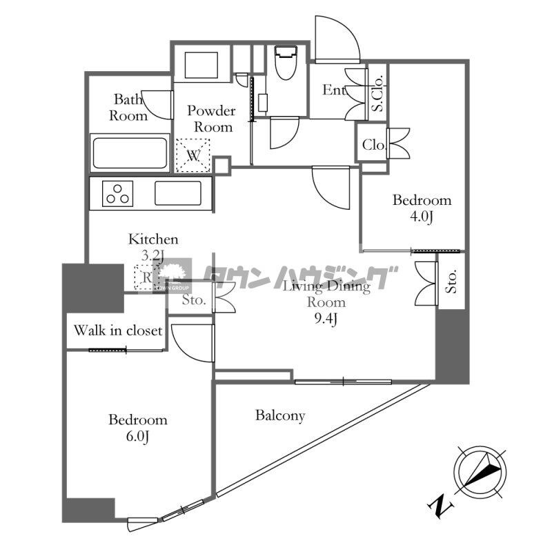 パークホームズ築地グリーンサイドの物件間取画像