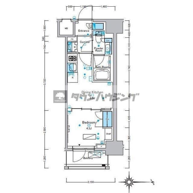 ルフォンプログレ浅草入谷の物件間取画像