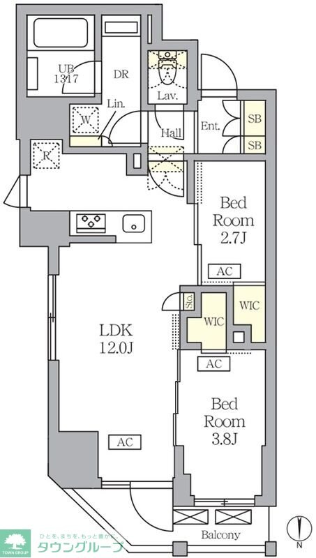 アジールコート王子の物件間取画像