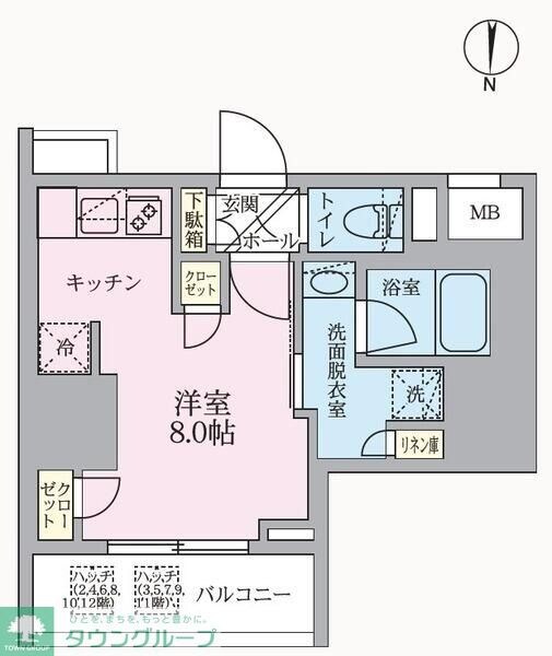 ＡＲＫＭＡＲＫ浅草の物件間取画像