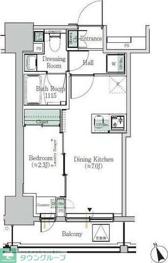 ＯＮＥ ＲＯＯＦ ＲＥＳＩＤＥＮＣＥ ＡＳＡＫＵＳＡＢＡＳＨＩの物件間取画像