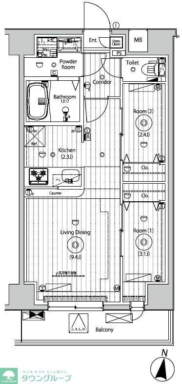 メイクスアート五反野の物件間取画像