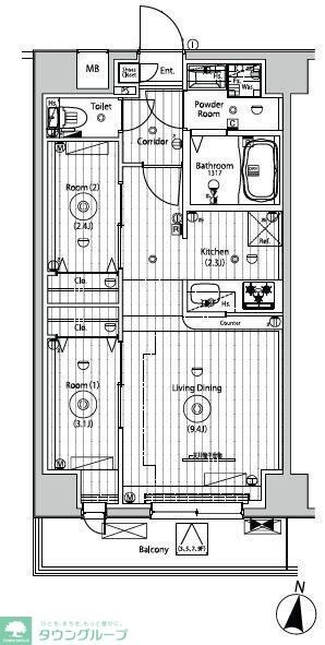 メイクスアート五反野の物件間取画像